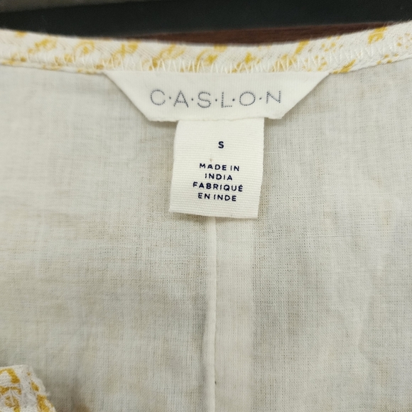 Caslon Yellow Patchwork Design Tiered Midi Dress - Picture 4 of 6